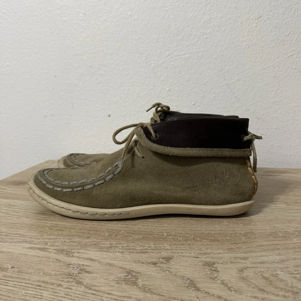 True Religion Sand Colored Leather Suede Moccasin Chukka Boots Mens‎ Size 9 M